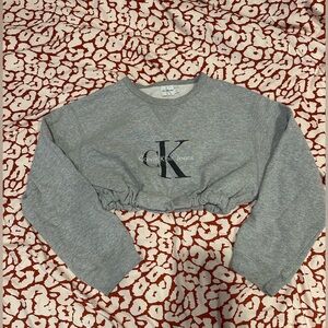 Calvin Klein crew neck crop sweatshirt